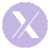 Stylized light purple “X” symbol representing LCPR branding in a minimalist and modern visual style